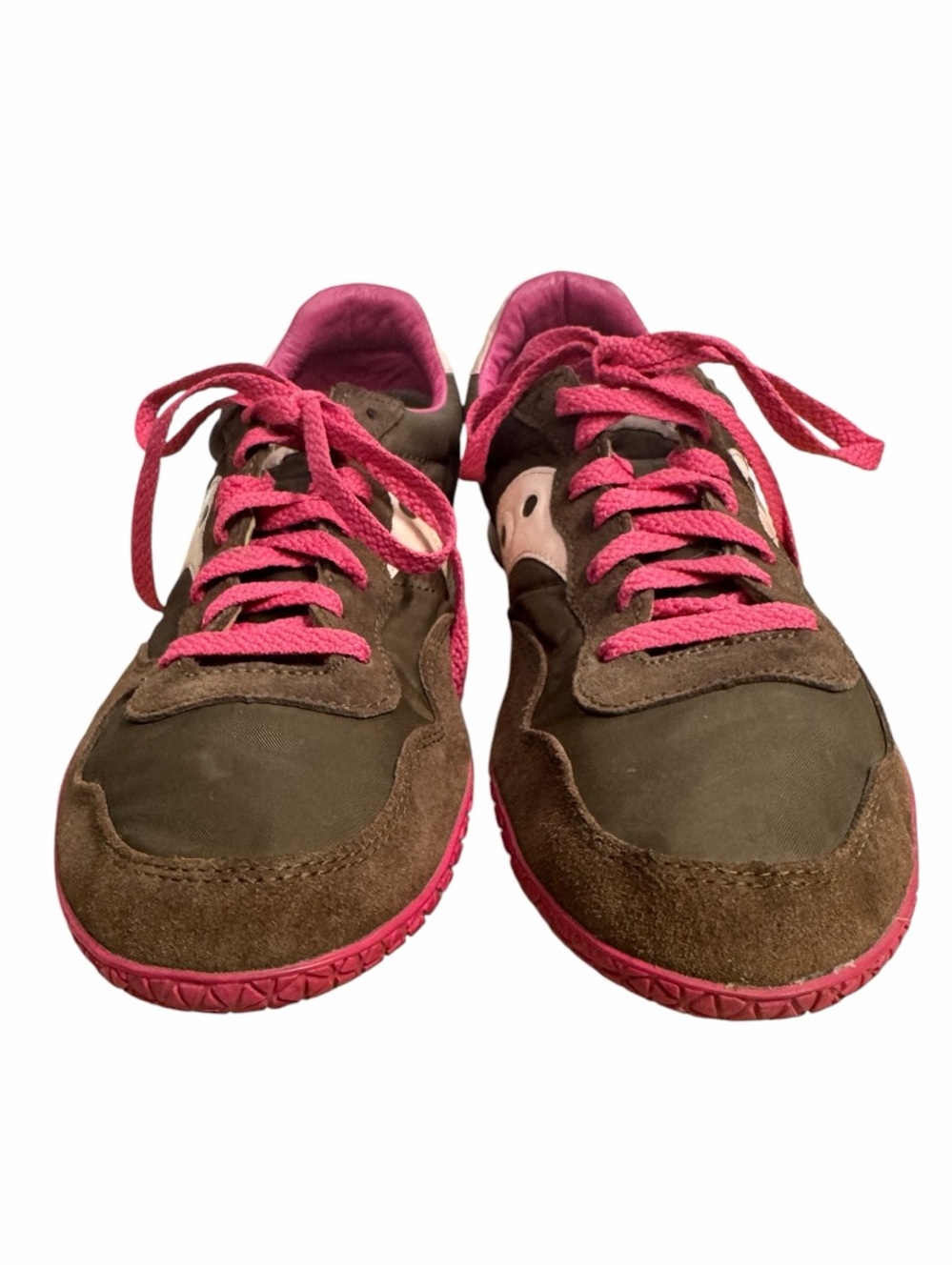 Saucony Bullet Sneakers Women’s 12 Brown Pink Suede Nylon Retro Low Top Running - Picture 4 of 10